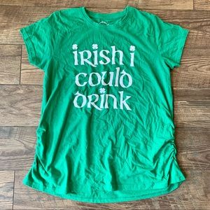 CRAZY DOG Brand “Irish I Could Drink” St. Patricks Maternity T-Shirt XLarge